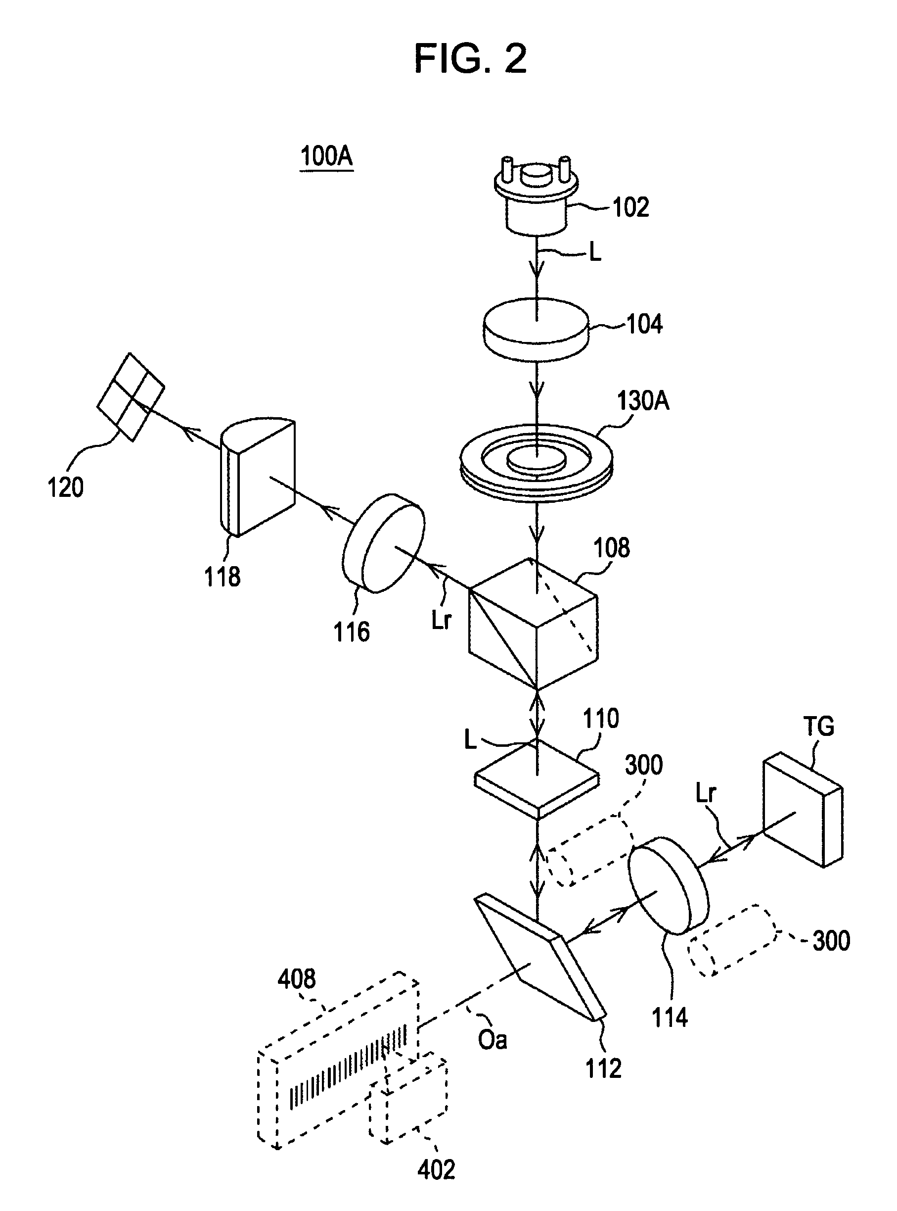Non-contact displacement detecting device using optical astigmatism