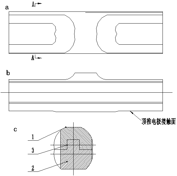 Cross-connection electrode for internal thermal serial graphitization furnace and production method thereof