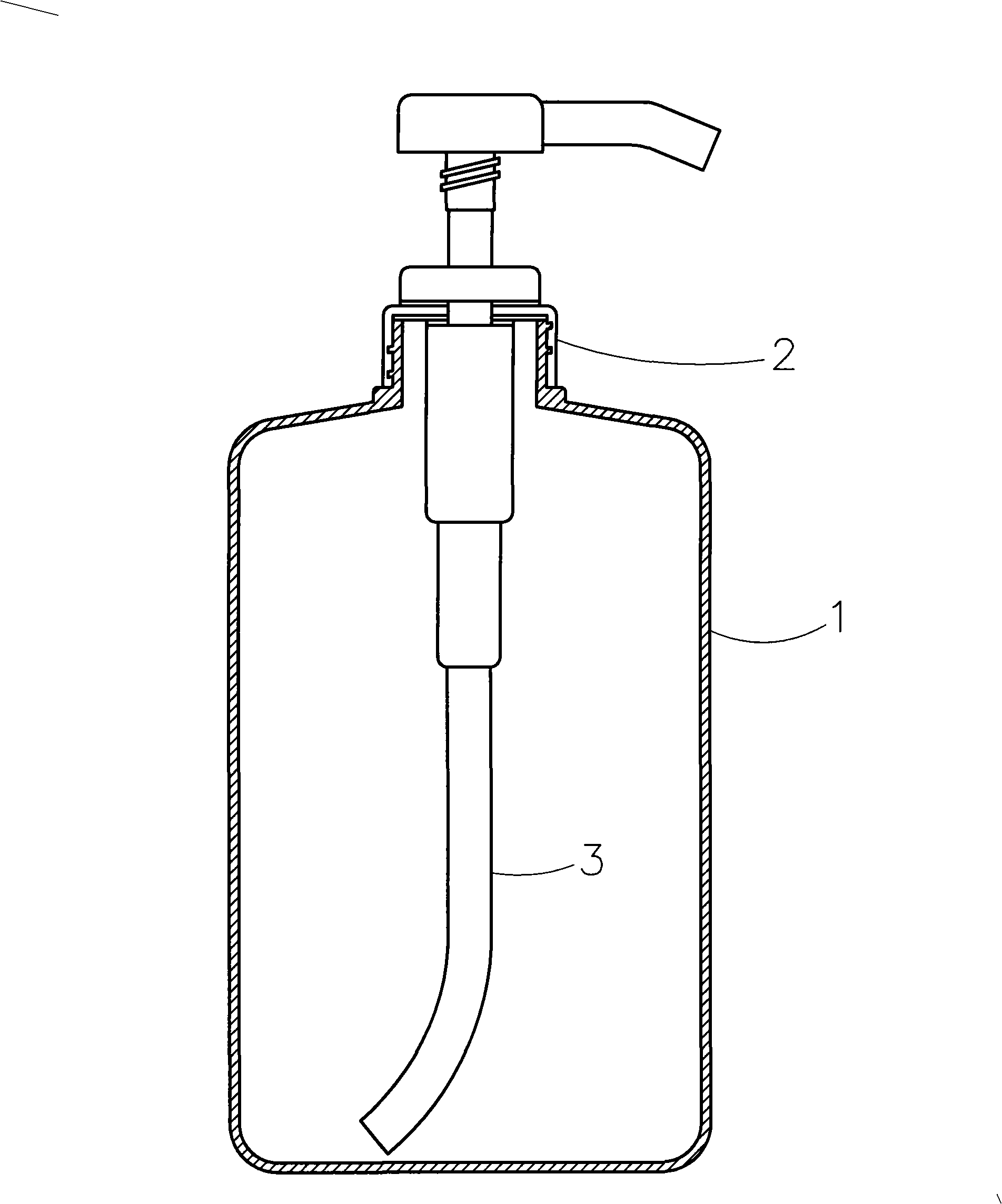 Press-fetching type liquid suction bottle
