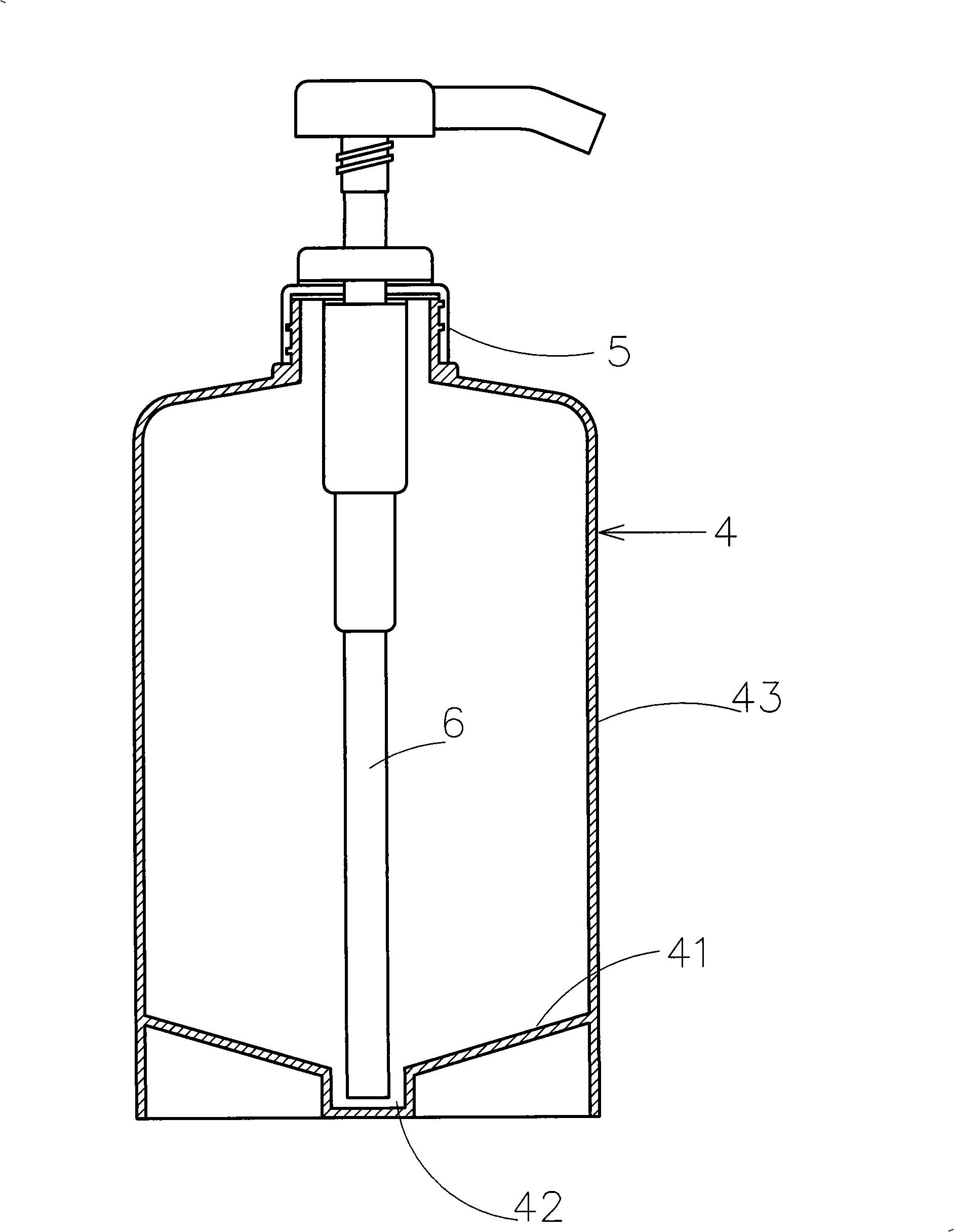 Press-fetching type liquid suction bottle