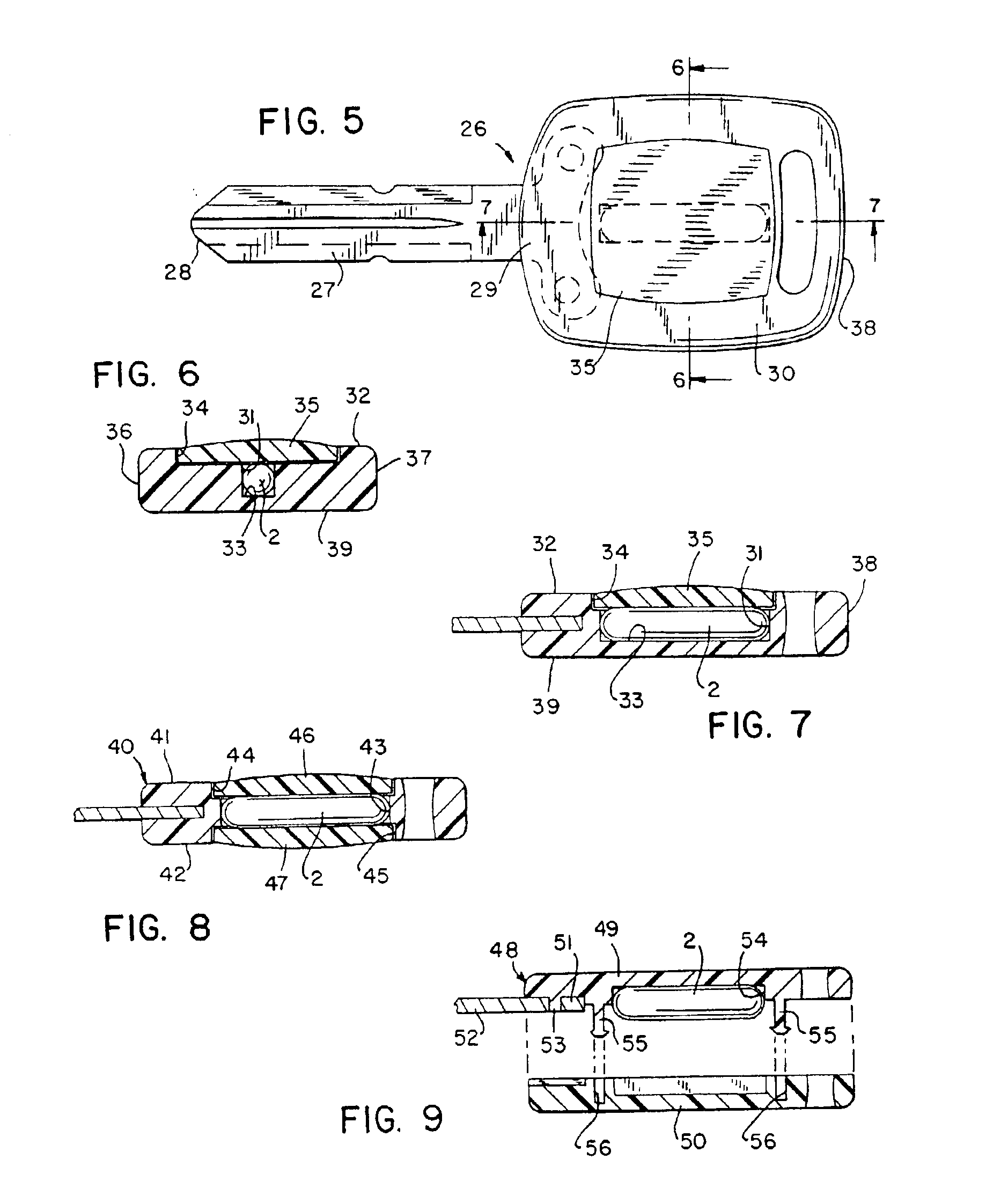 Key assembly for vehicle ignition locks
