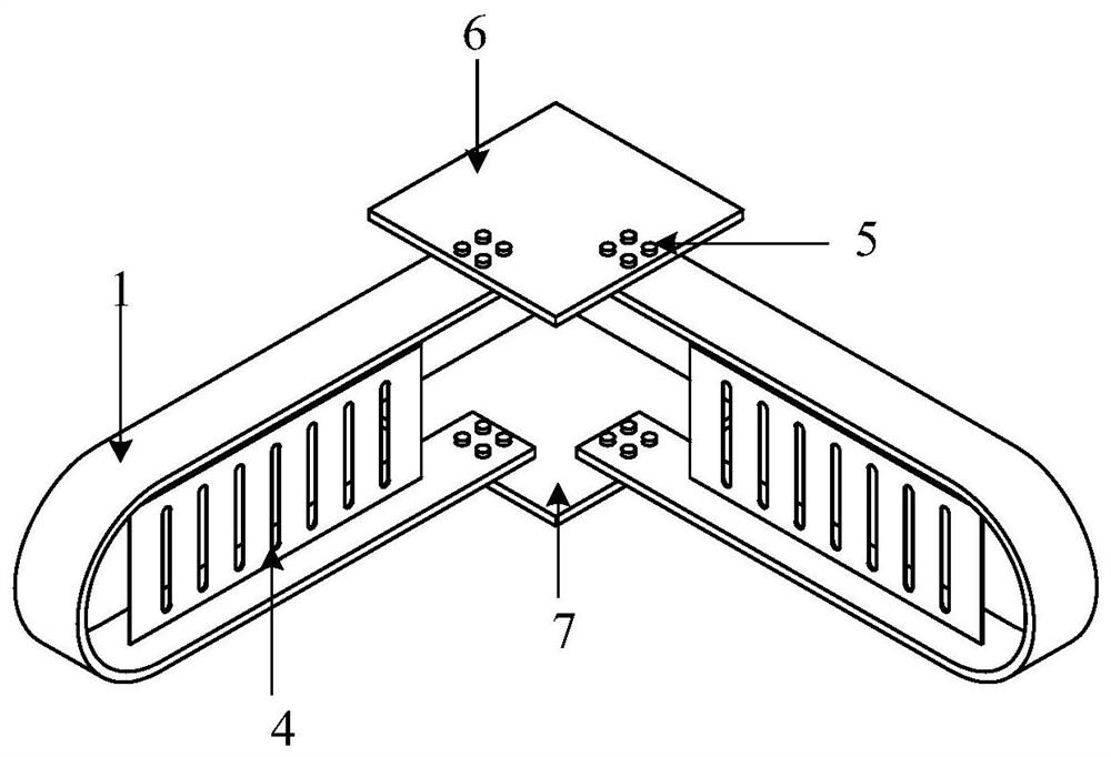 U-shaped belt corrugated vertical-slit steel plate damper suitable for side column