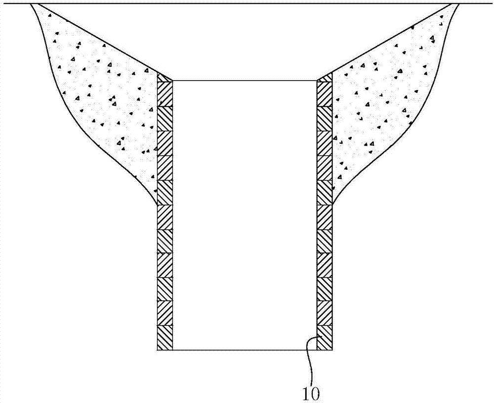 Inspection well mouth cutting device and inspection well mouth construction method