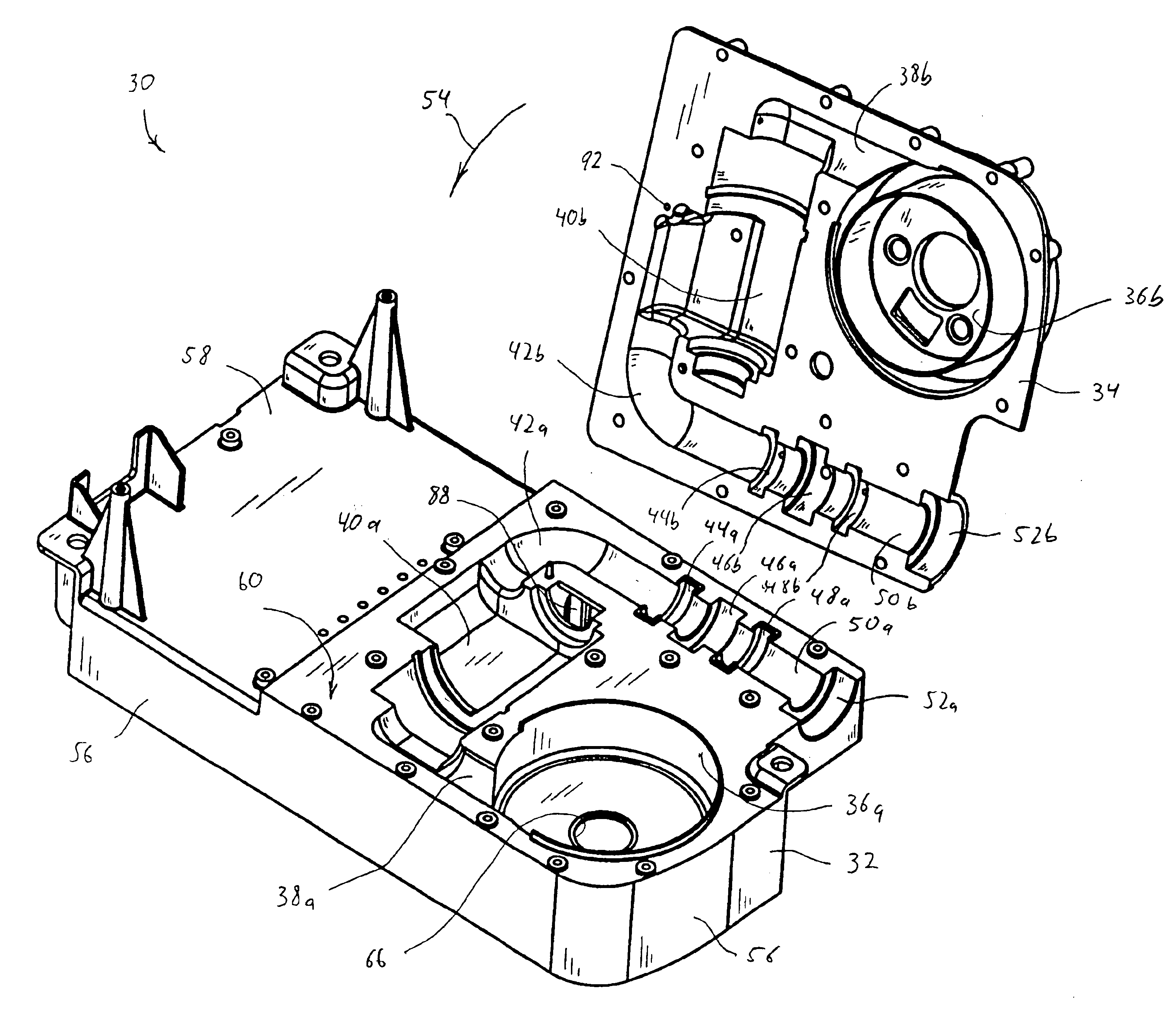 Pressure support system having a two-piece assembly