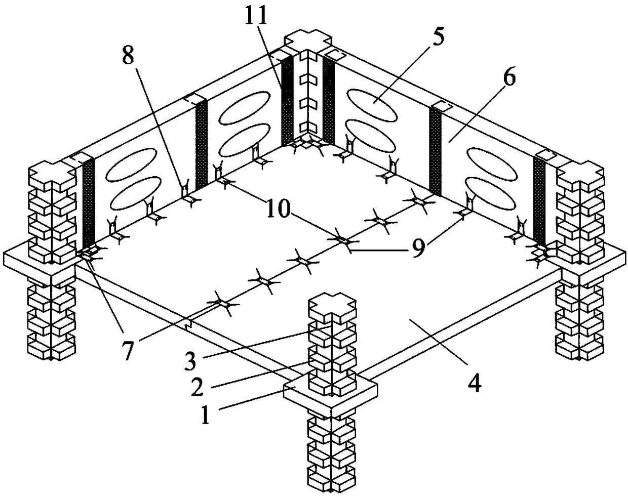 Full-dry-type prefabricated concrete slab column structure system