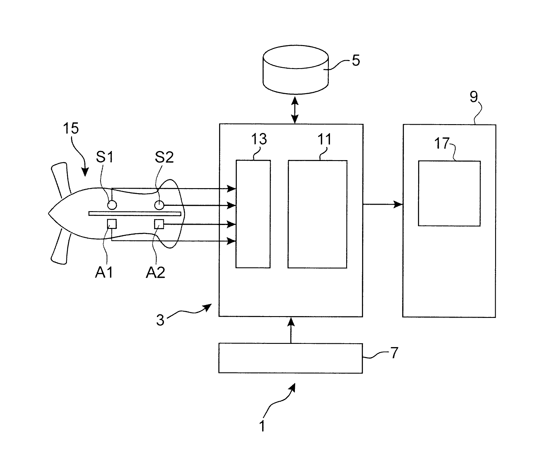 Method and system for the vibration analysis of an engine