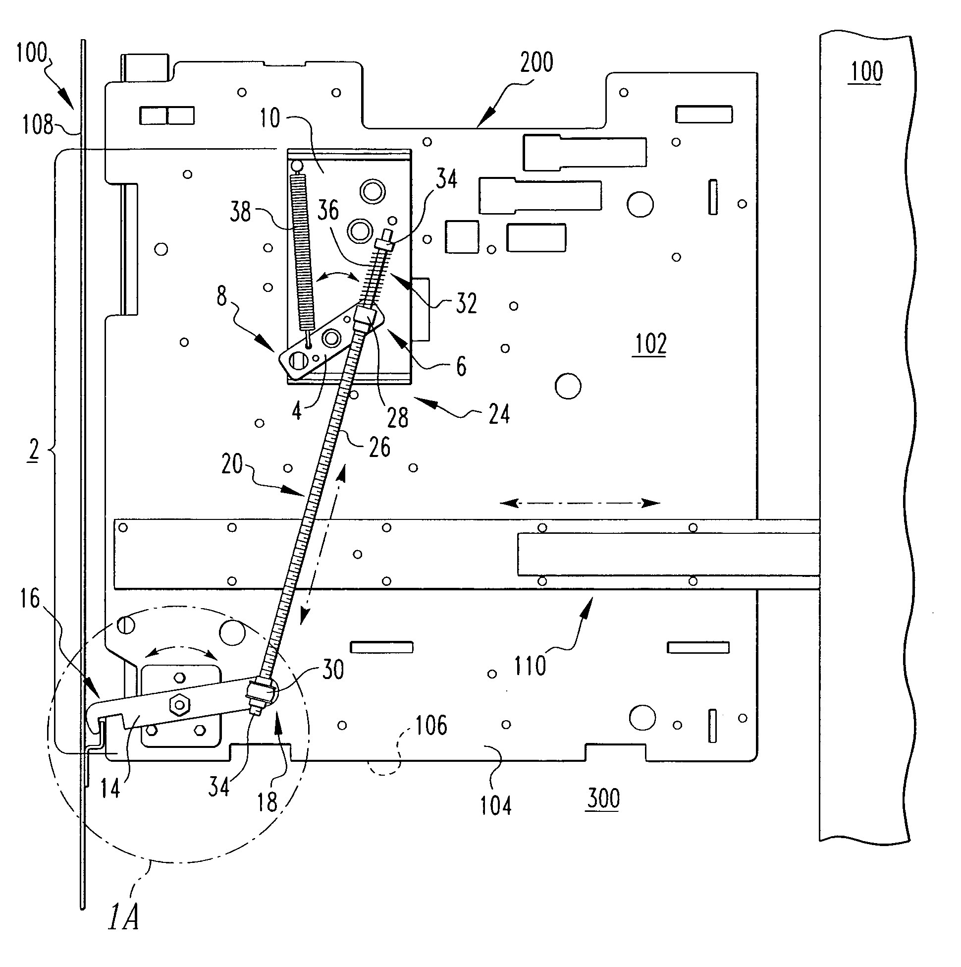 Door interlock assembly and draw-out circuit breaker assembly employing the same