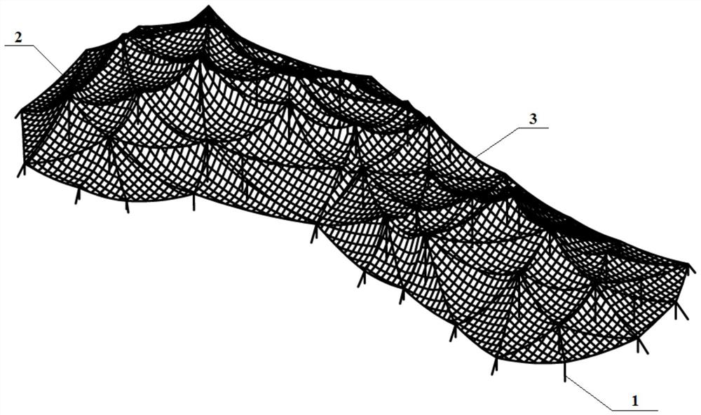 Large-span mountain-shaped shading shed structure