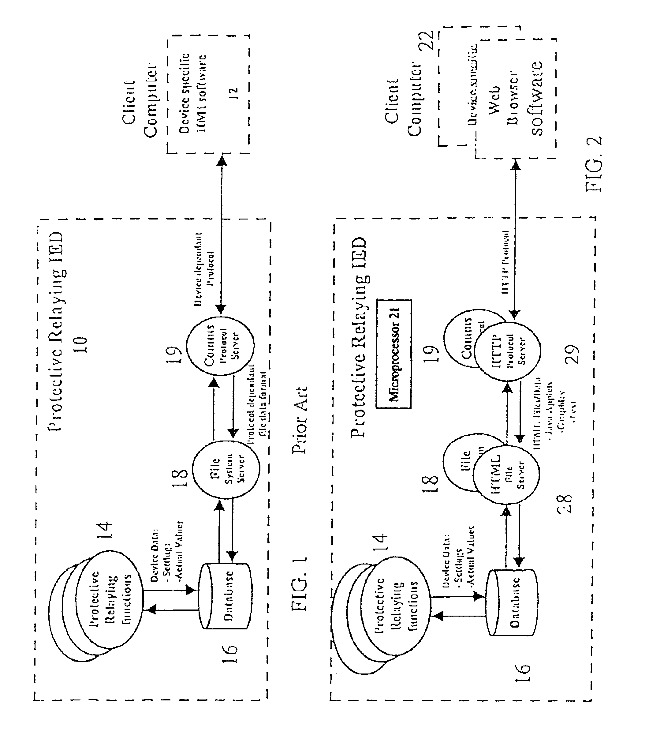 Protective relay with embedded web server