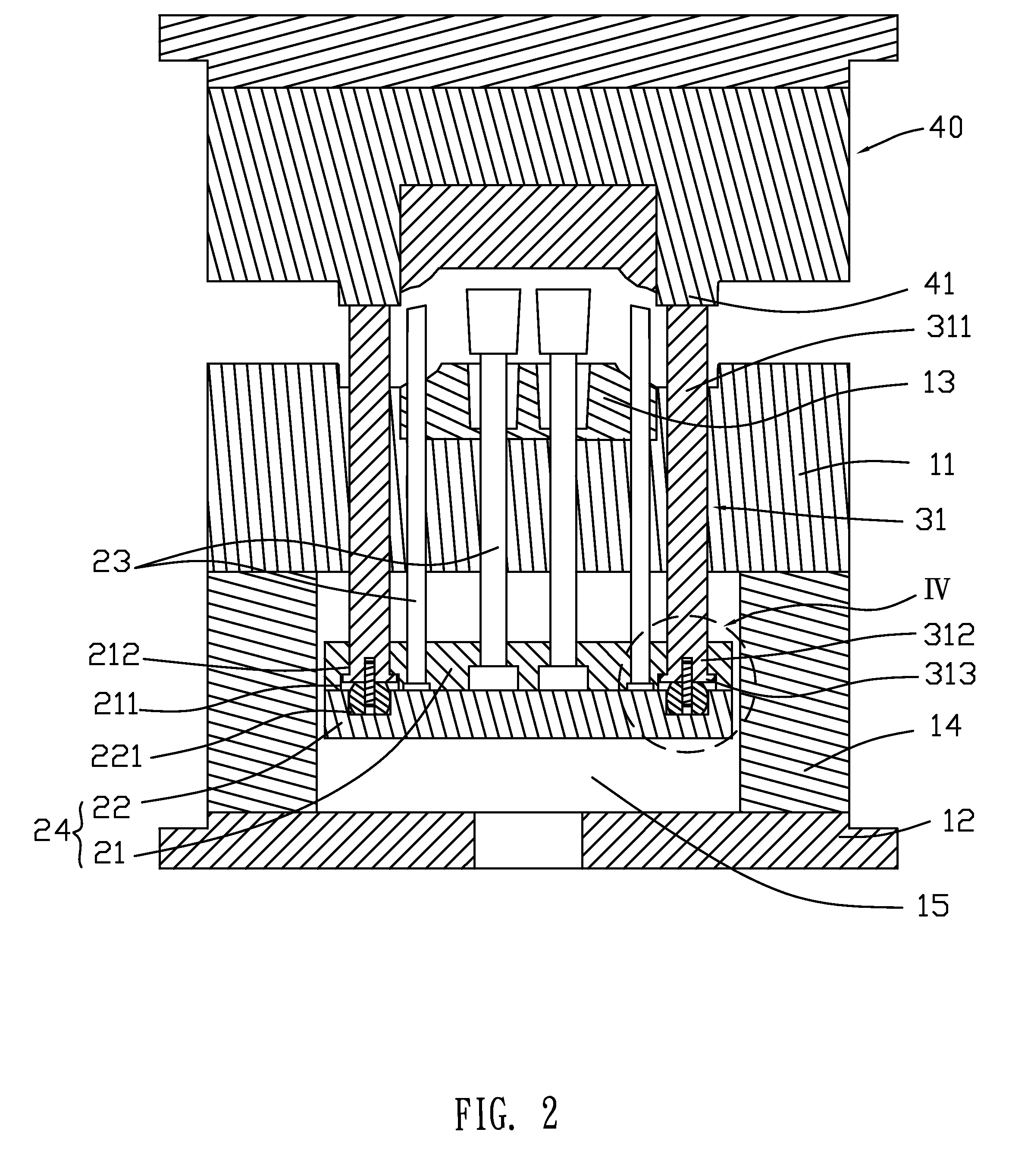 Mold having push-out structure