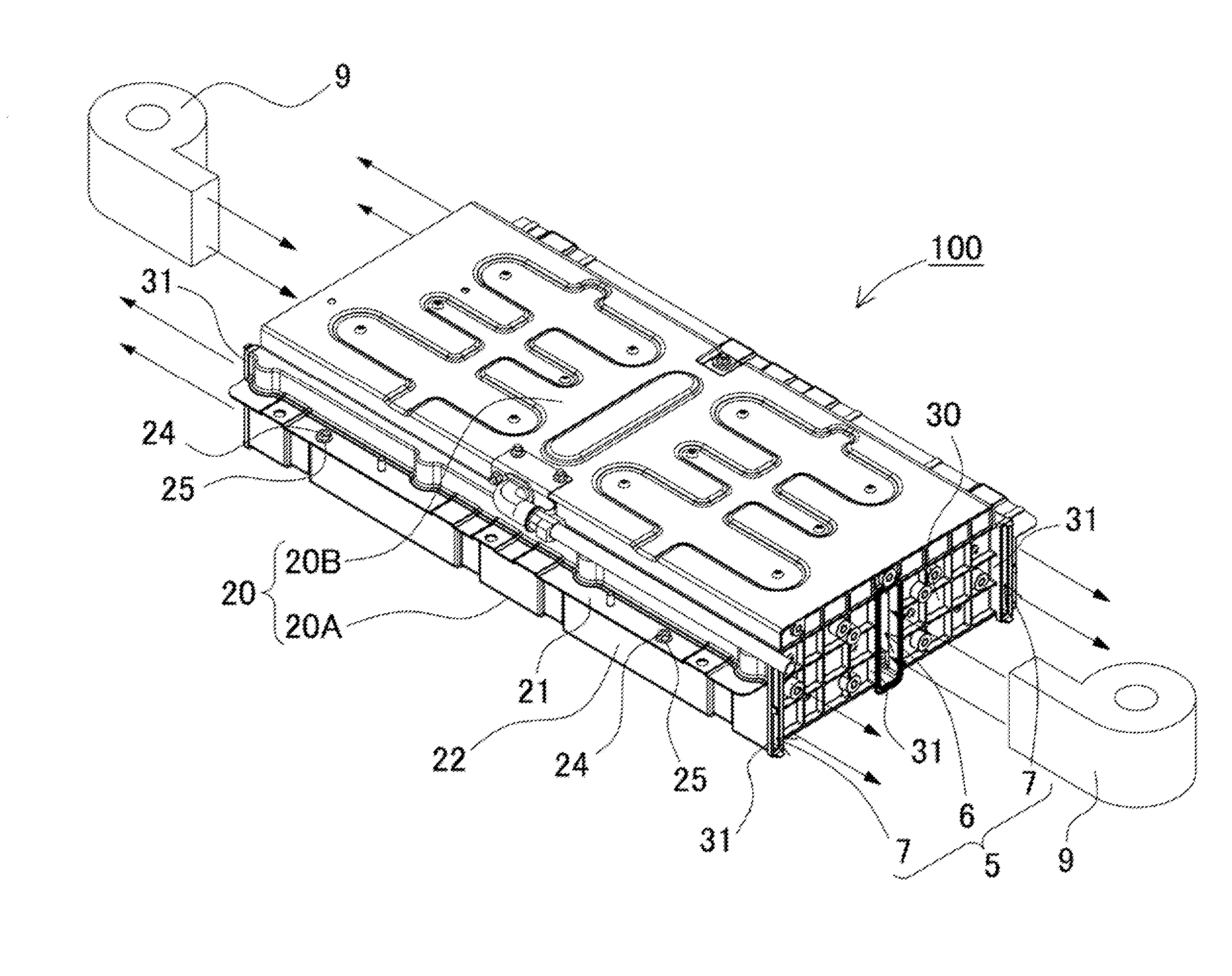 Power supply device with battery cell cooling mechanism and vehicle including the same