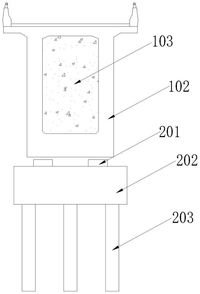 Short-cantilever ballasting single-hole variable-height beam and construction method