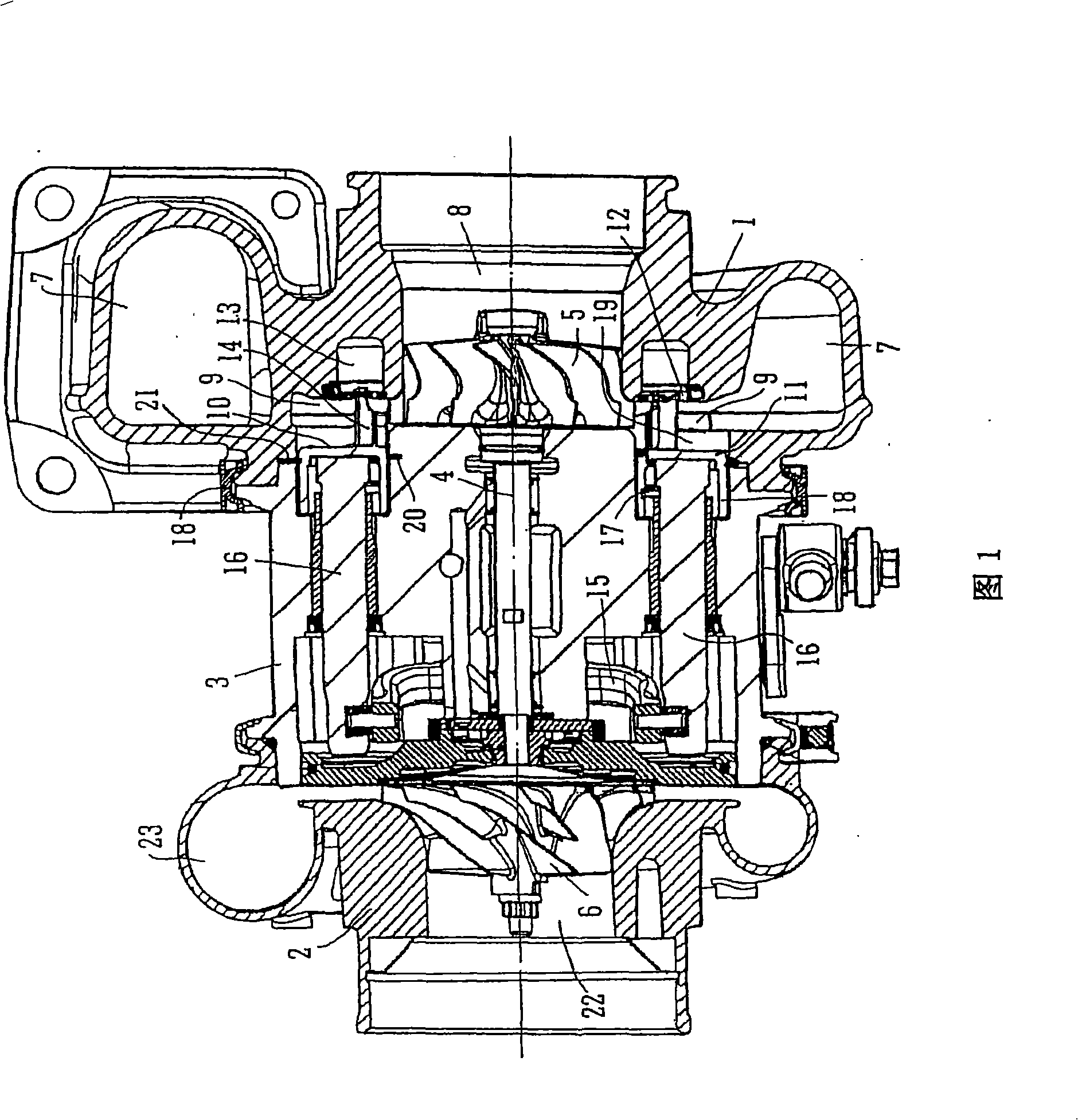 Turbine with variable inlet nozzle geometry