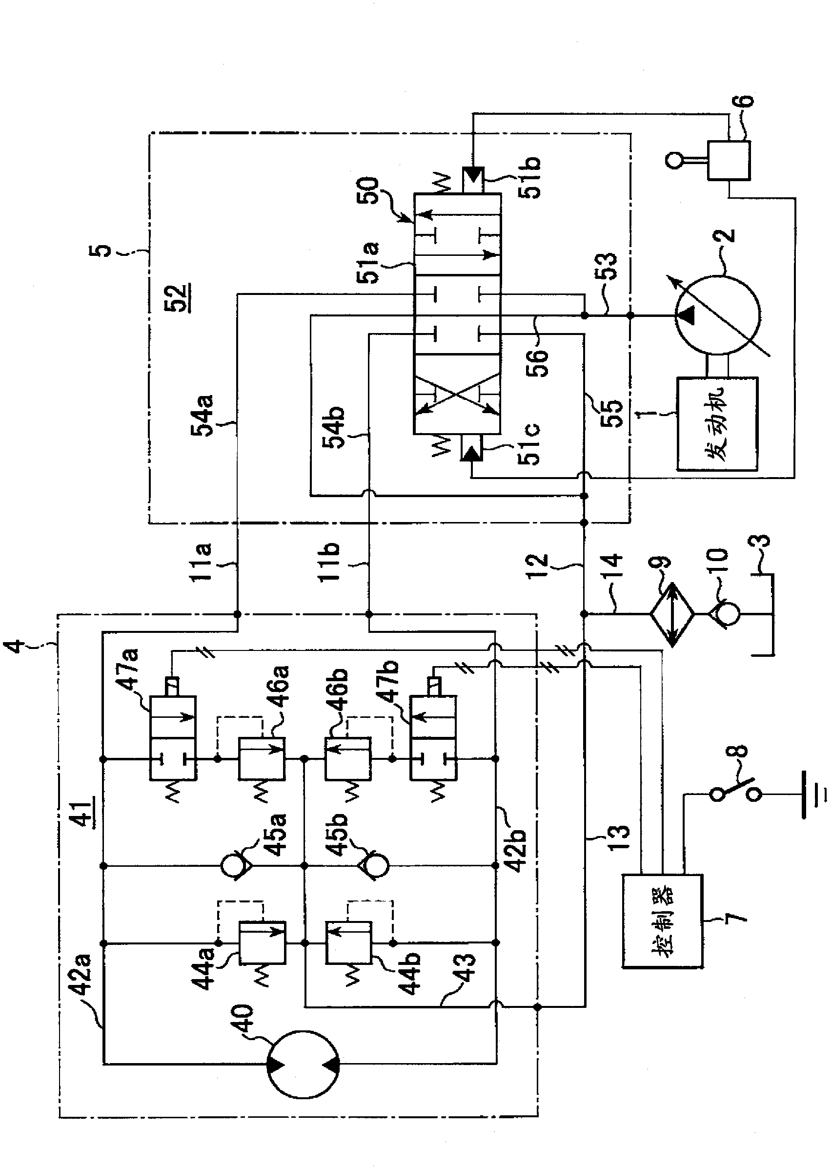 Hydraulic drive device for hydraulic work machine