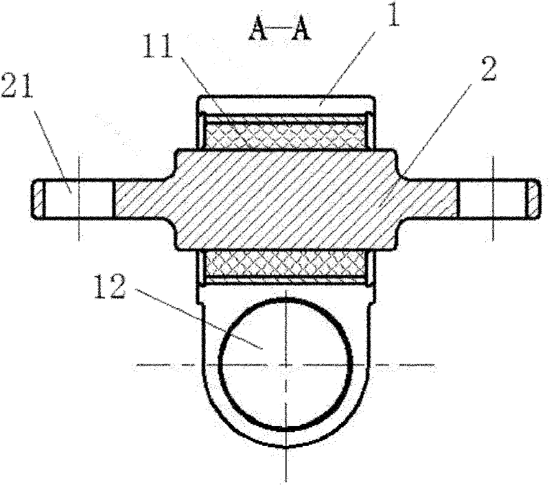 Connecting device of railway vehicle side rolling resistant torsion bar device and vehicle body