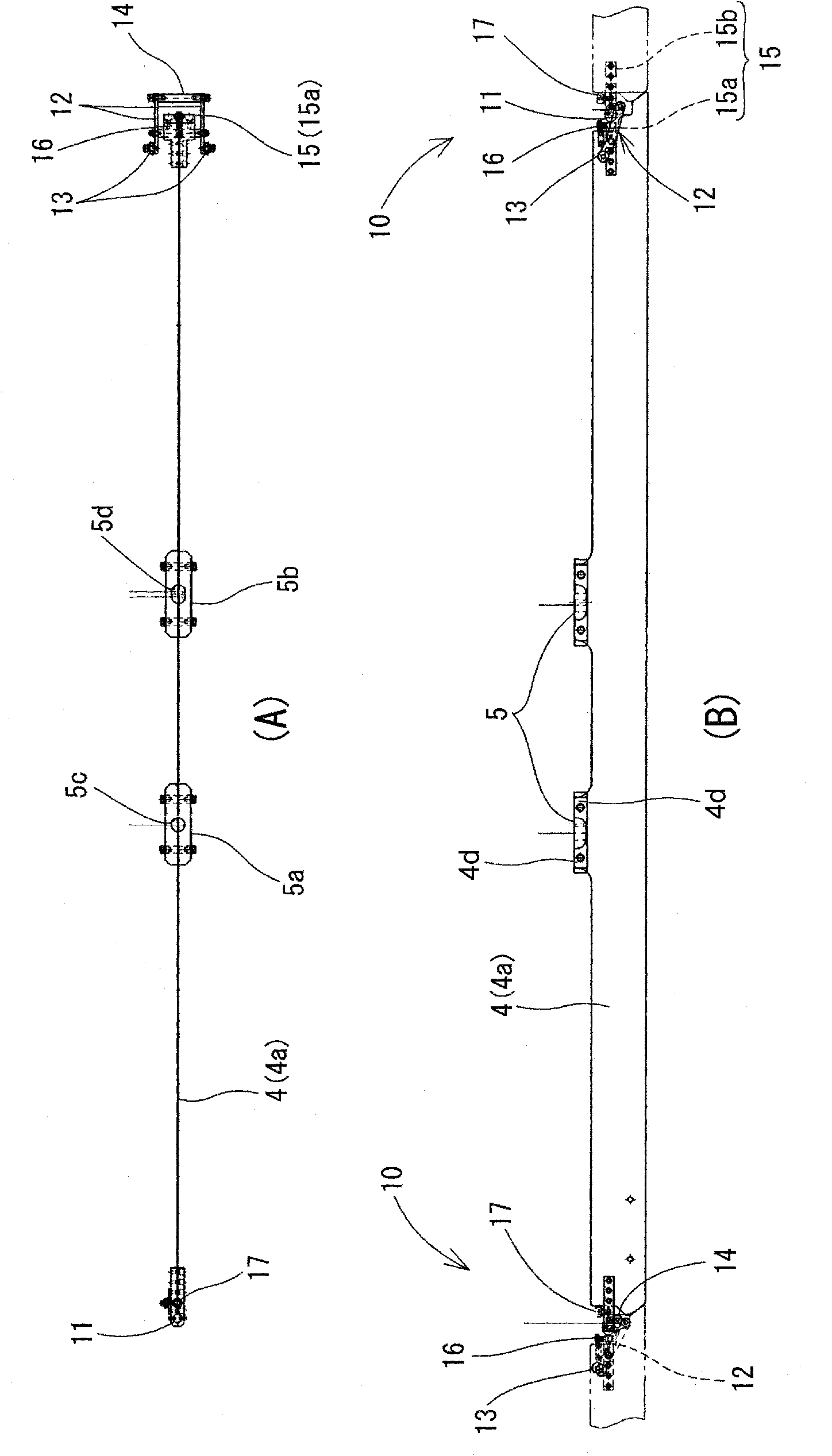 Band-shaped body connection structure