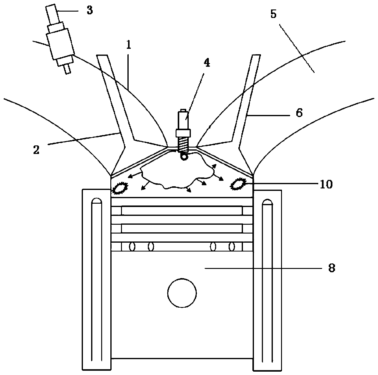 A method for suppressing knocking of gasoline engine by direct injection of diesel in cylinder