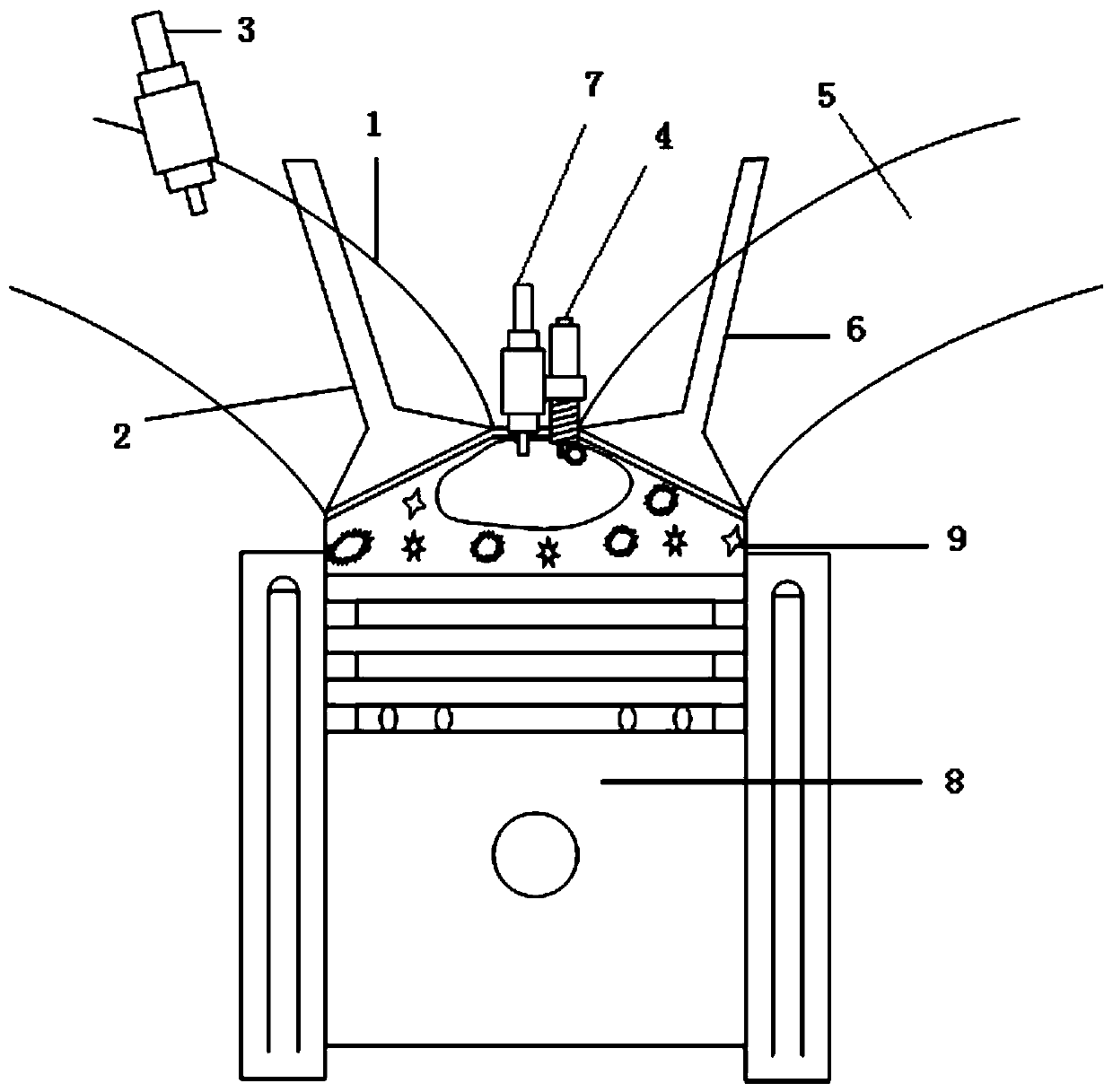 A method for suppressing knocking of gasoline engine by direct injection of diesel in cylinder