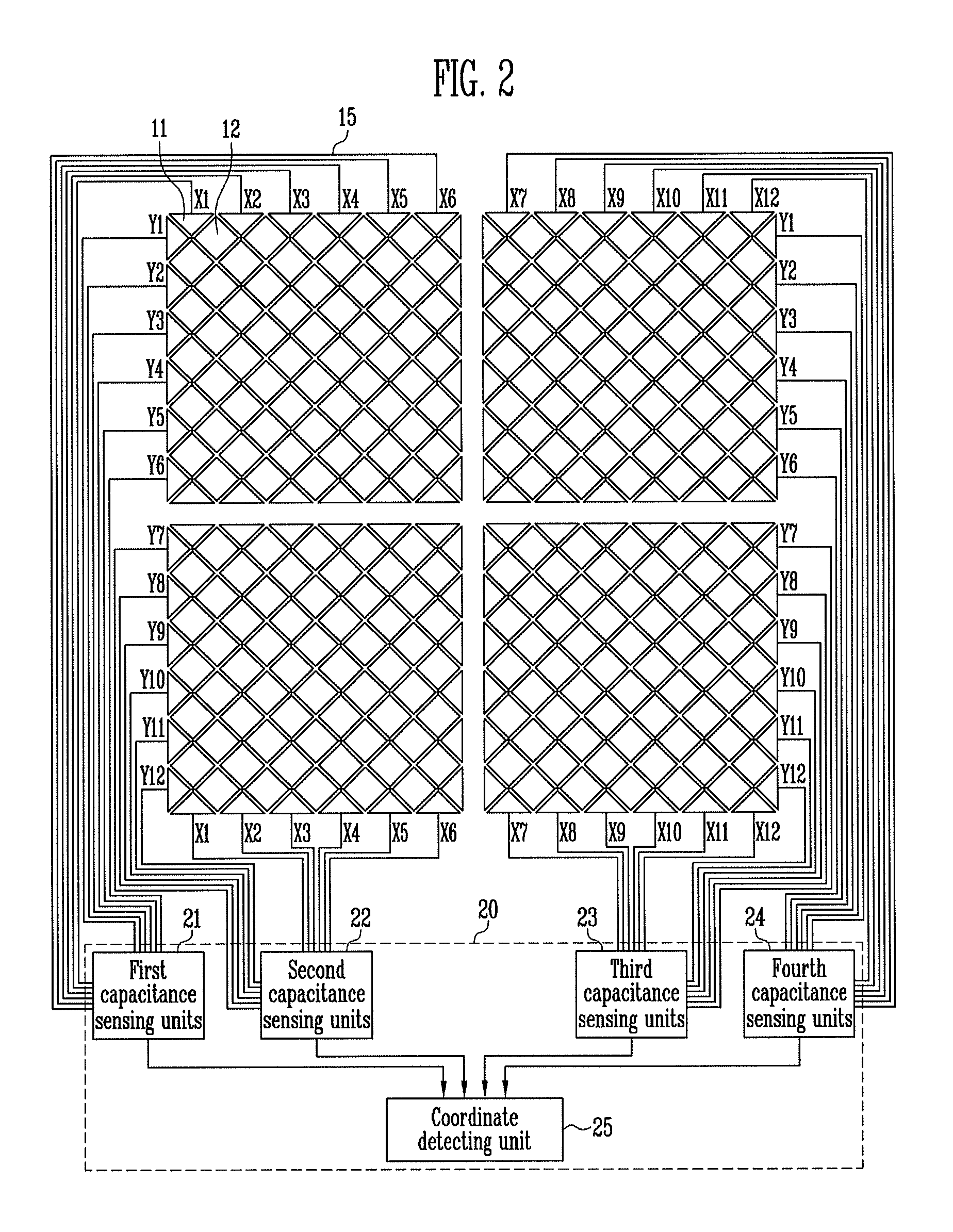 Electrostatic capacity type touch screen