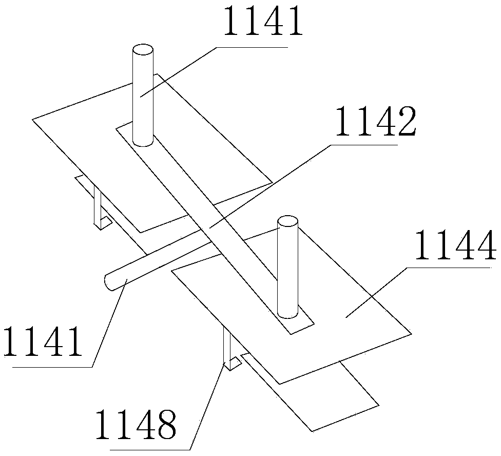 Leftover material sweeping device used in production process of plastic bag