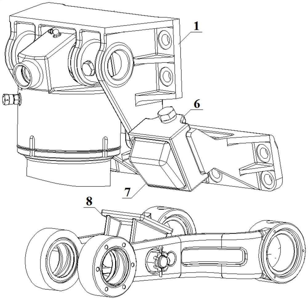 Suspension secondary limit device, suspension limit structure and oil-gas suspension