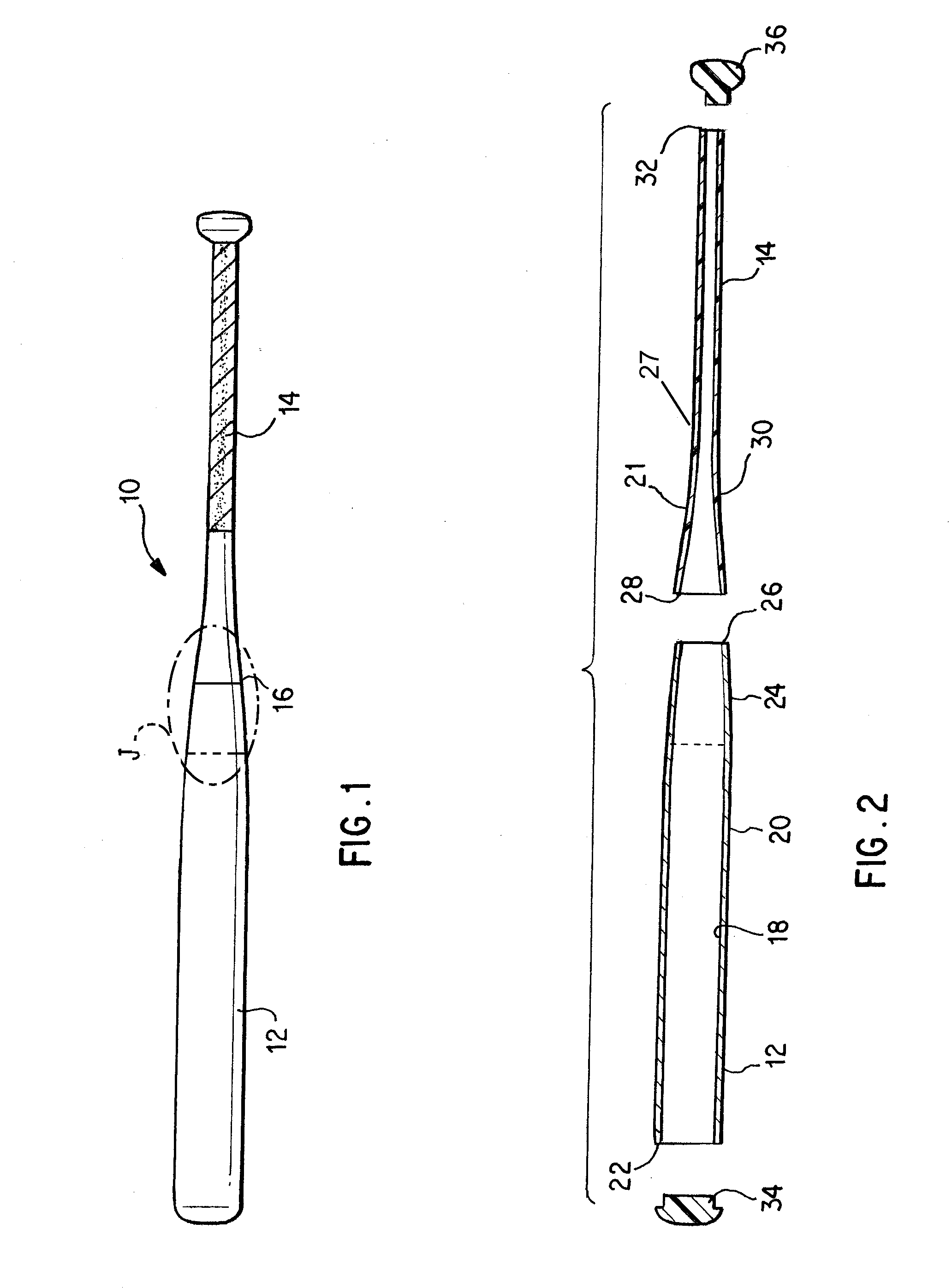 Two-piece ball bat with rigid connection
