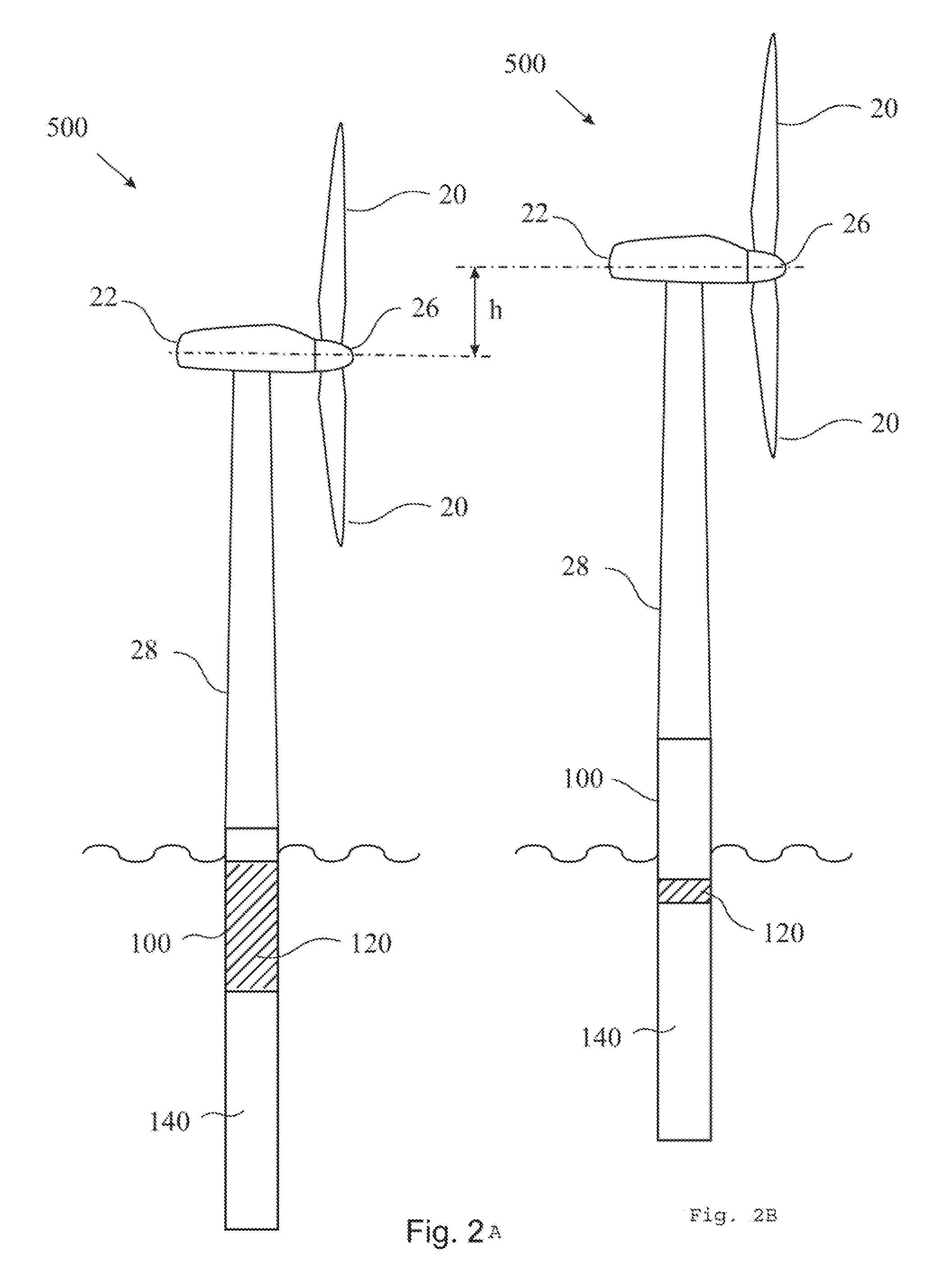 Wind turbine having variable height and method for operating the same