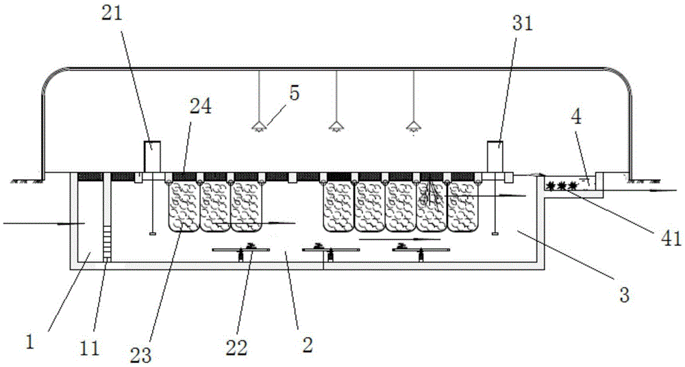 Materialization-biochemistry-plant combined water treatment device