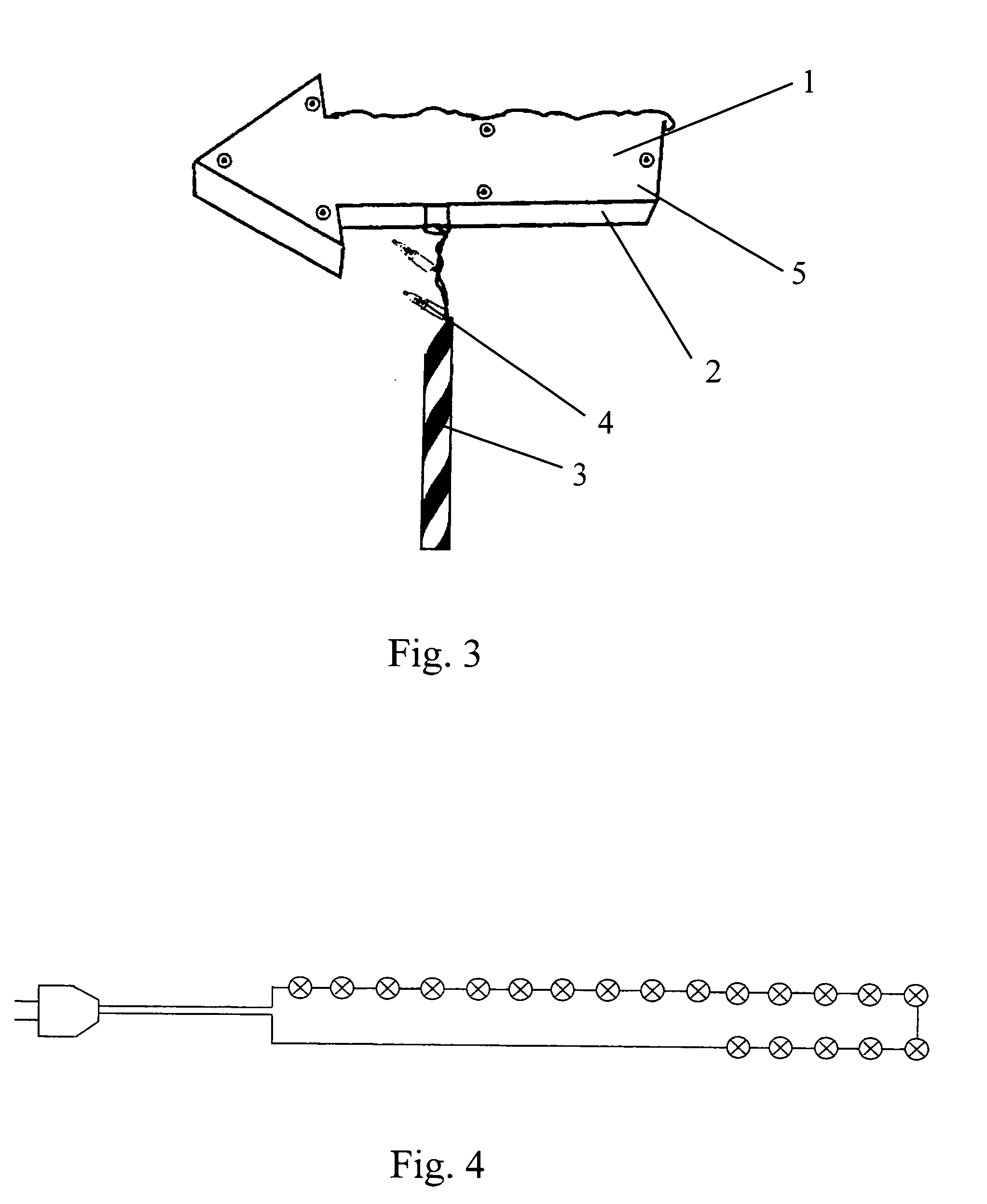 Ground supported lighting device for displaying information