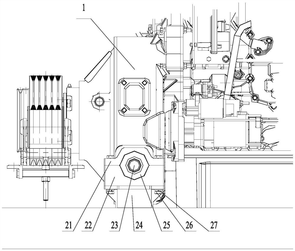 An engine mount support structure