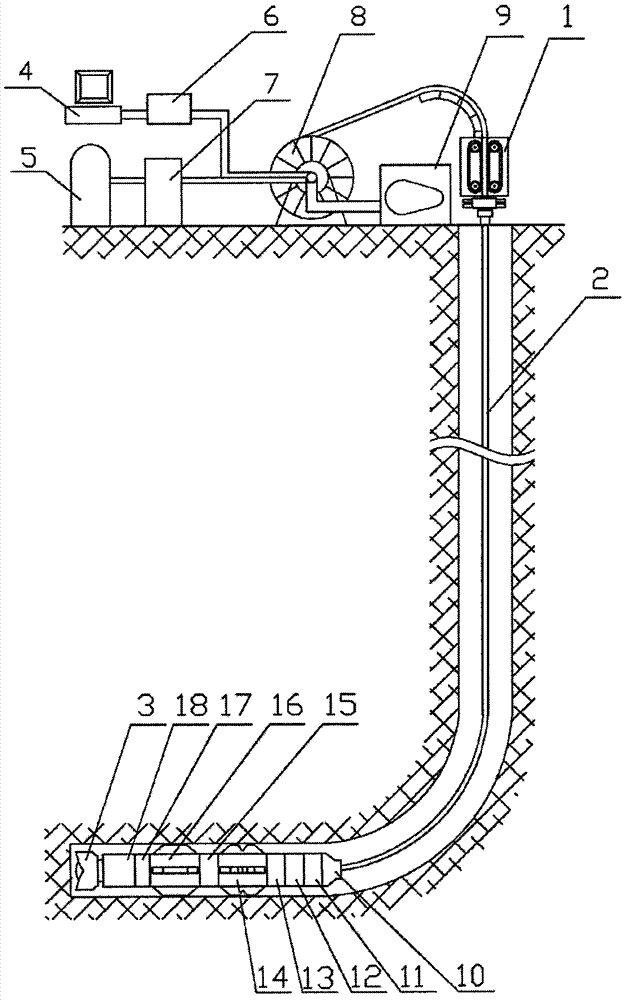 Device and method for drilling by using full-automatic composite material continuous pipe