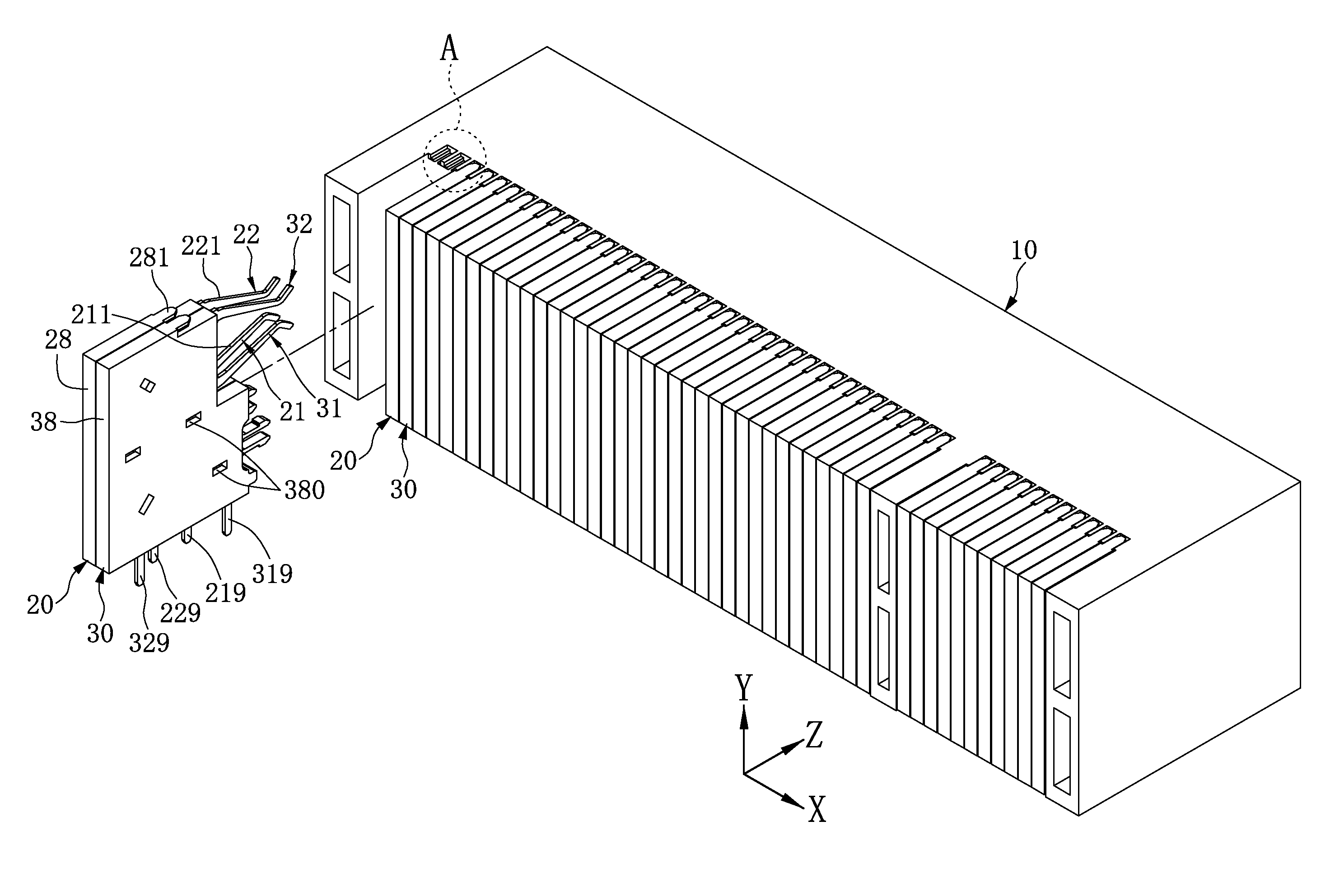 Electrical connector having terminals embedded in a packaging body
