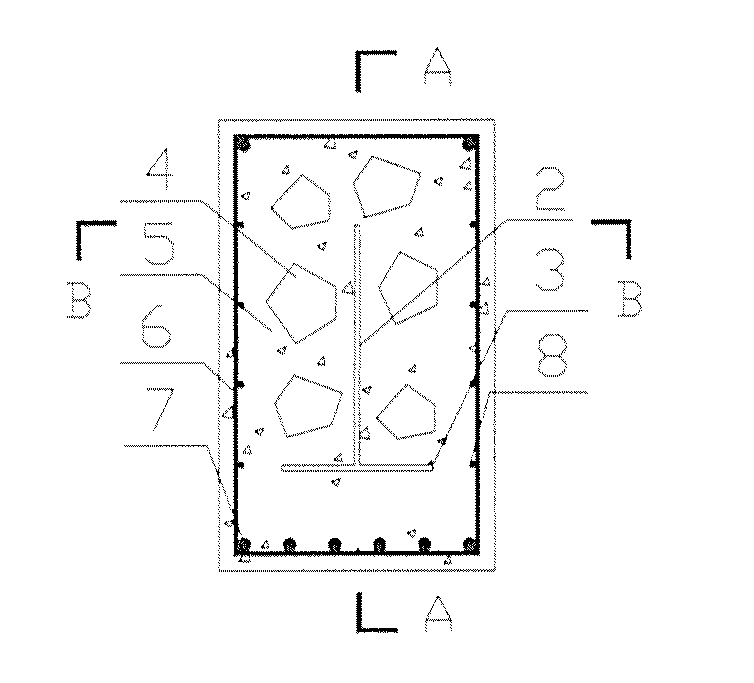 I-shaped steel with discontinuous top flange reinforced compound concrete beam containing demolished concrete lumps and construction process of such beam