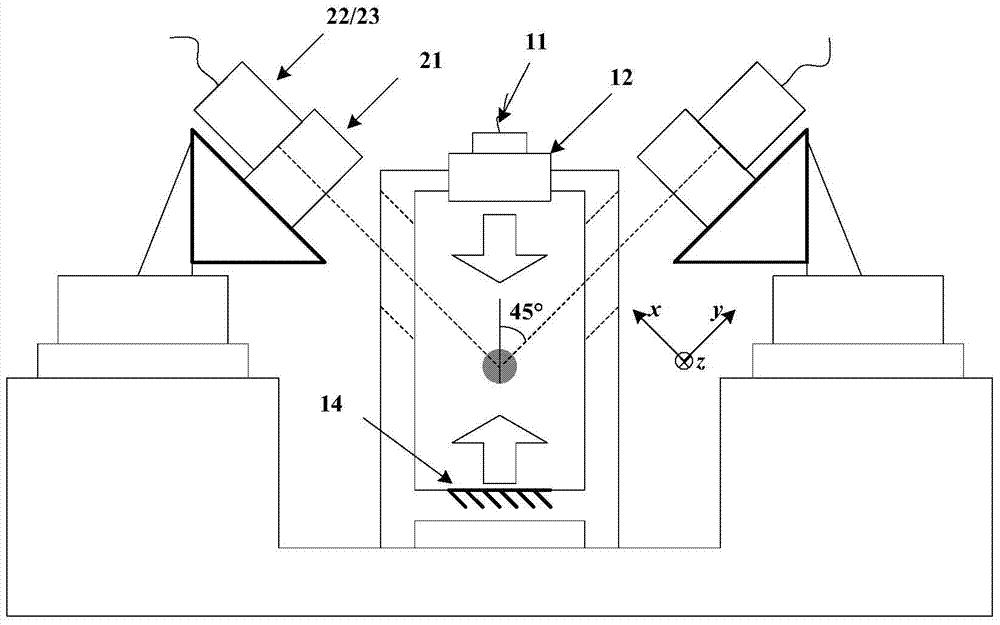 Method and device for detecting cooling temperature, flight speed and motion trajectory of atomic groups