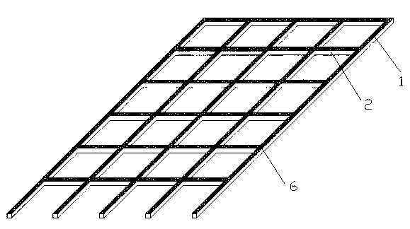 Plane grid rib for structure reinforcement, mould and manufacturing method of plane grid rib