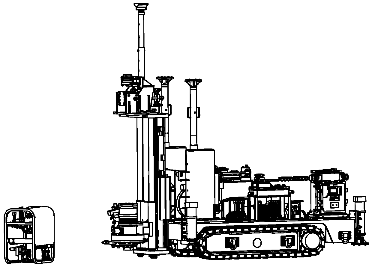 Crawler drilling rig for full-inclination drilling of bottom pumping roadway in coal mine and its construction method