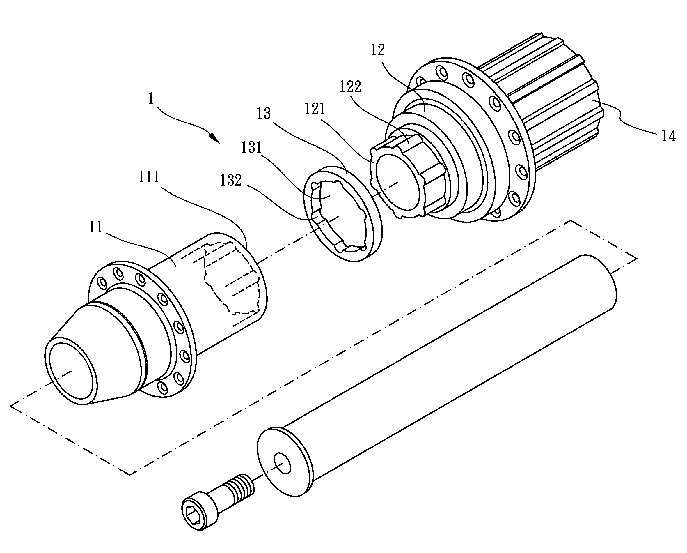 Wheel hub structure of a bicycle