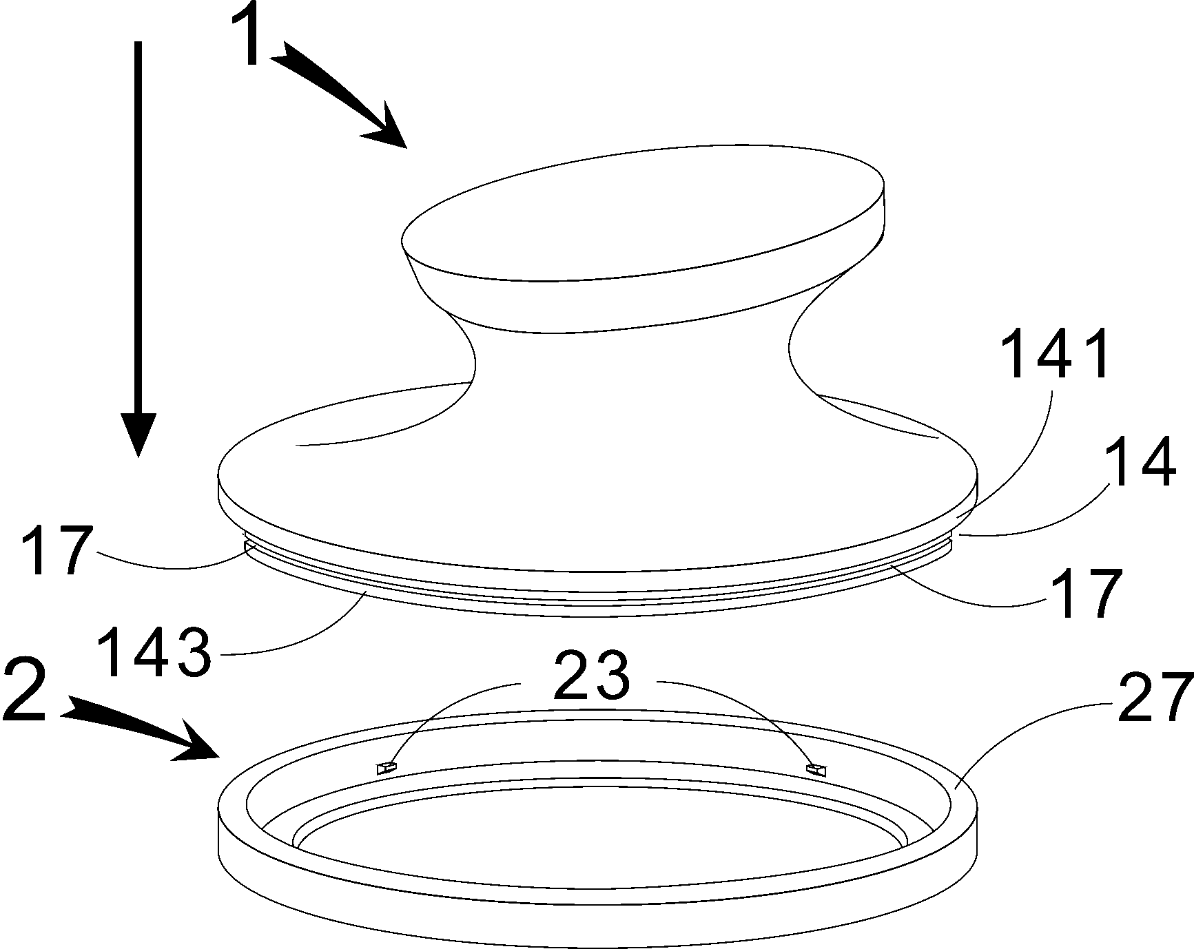 Structural component for fixing auscultator head and fixing part