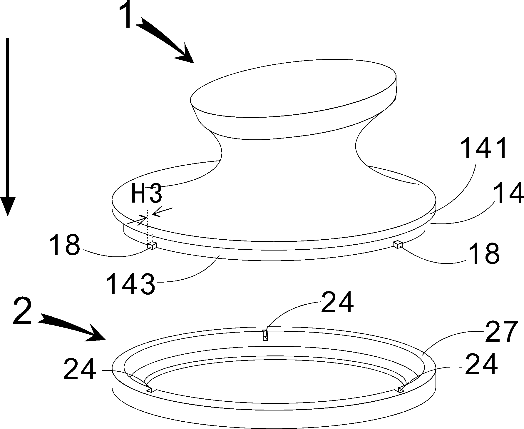 Structural component for fixing auscultator head and fixing part