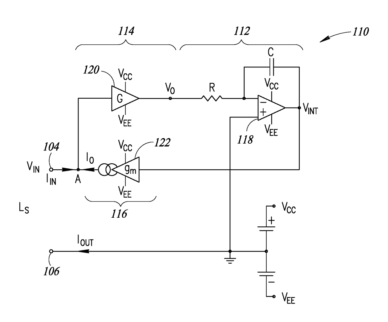 Synthesized inductance circuit