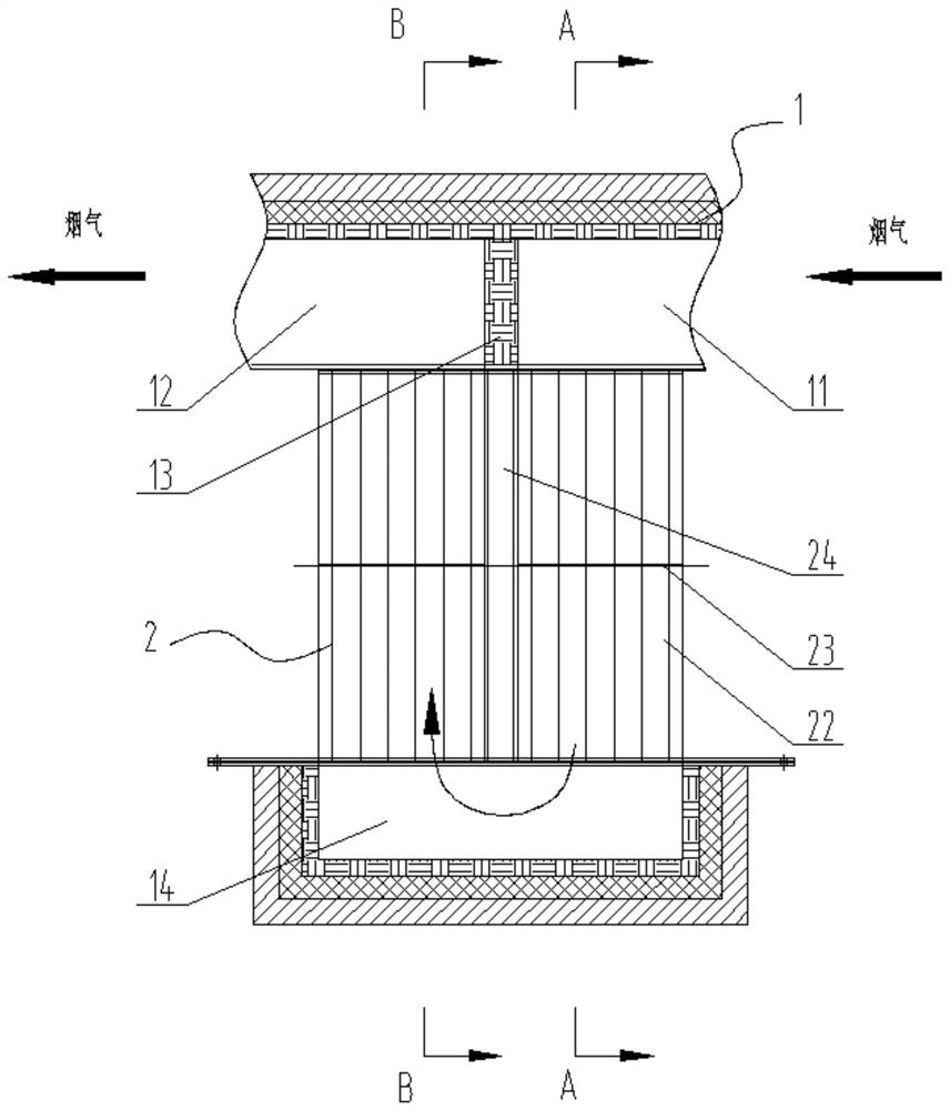 A flue gas cooler applied to mobile medical waste treatment system