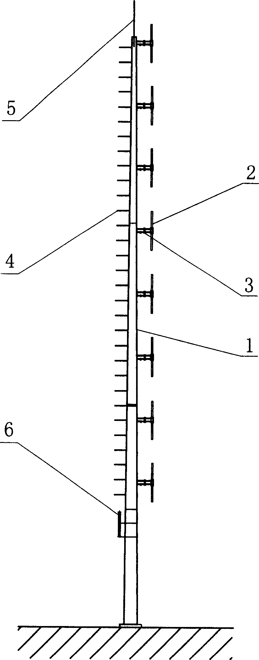 Vertical polarization single dipole radio station transmitting antenna