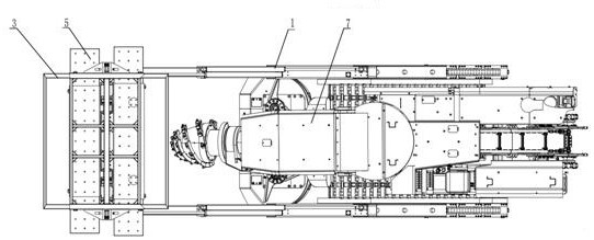 Onboard supporting platform system for heading machine and construction method of onboard supporting platform system