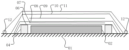 Method for enabling carbon fiber composite thick laminated structure to uniformly absorb resin and laminated structure