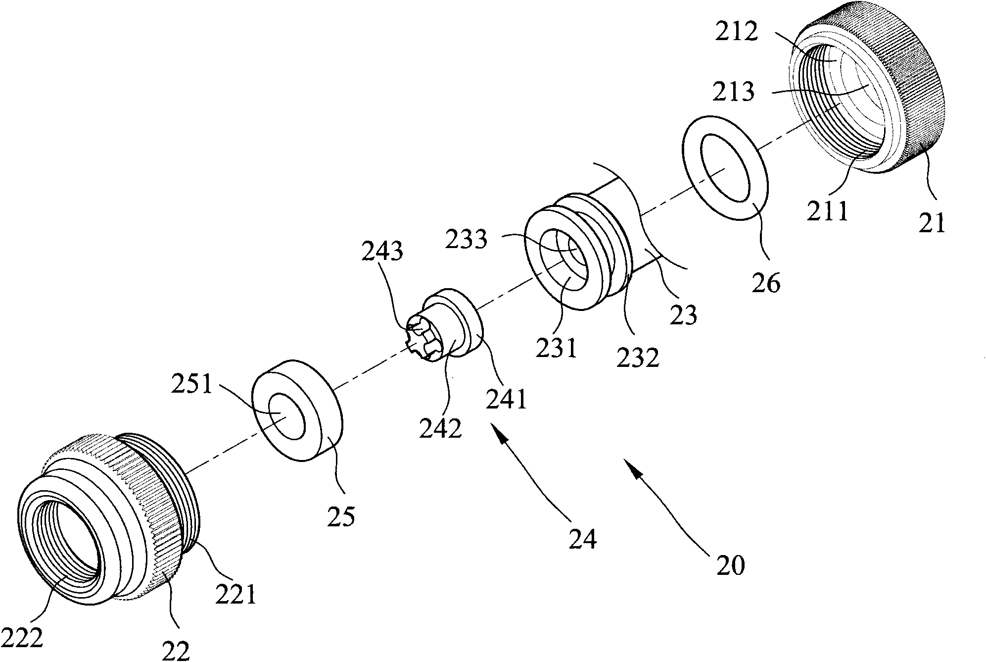 Rotary inflating nozzle