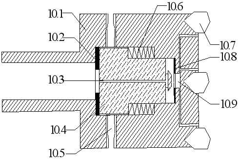 Passive extrusion type pulse coal chip jet flow coal breaking pressure relief anti-reflection device and use method thereof