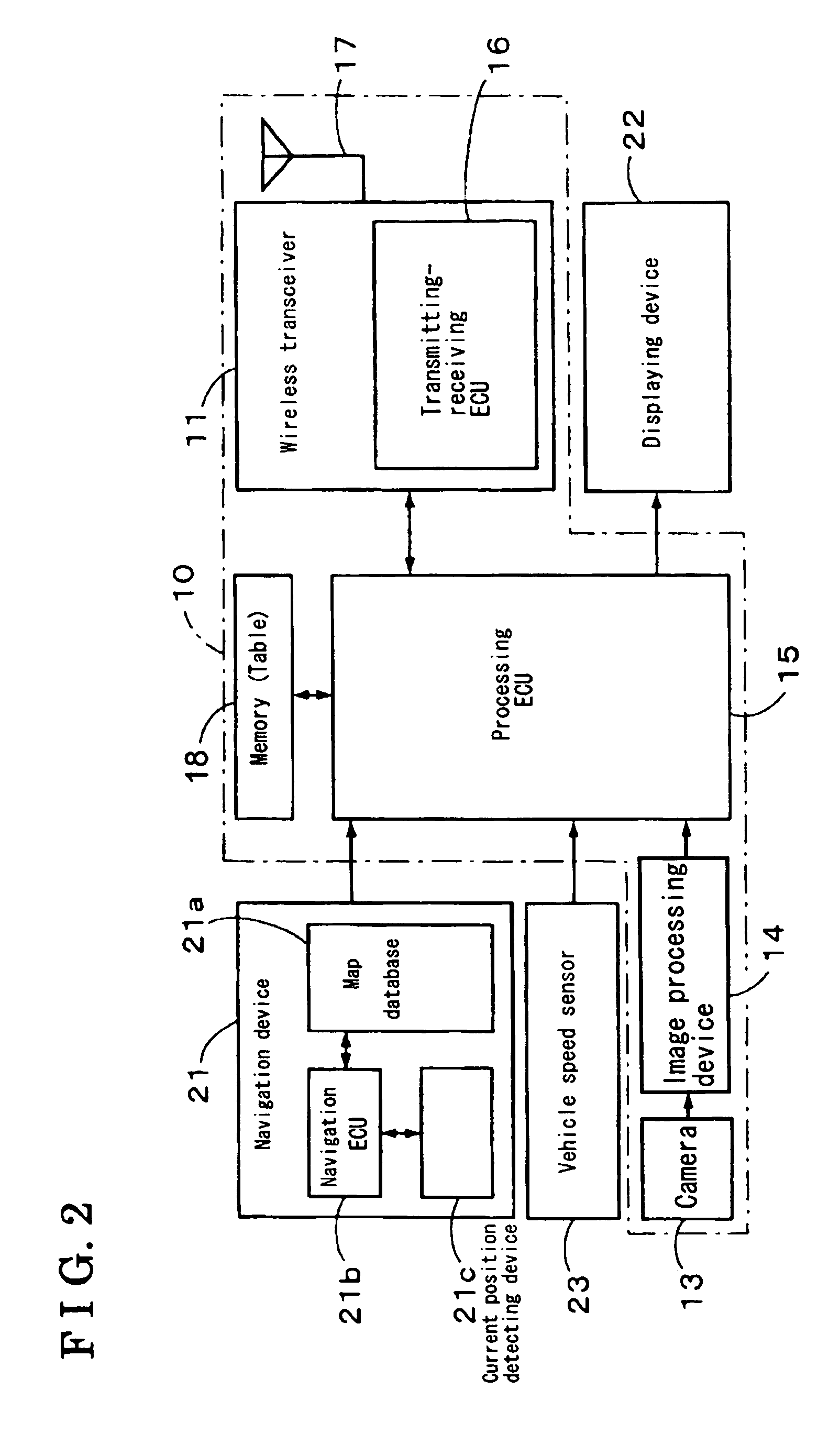 Communication device for a movable body