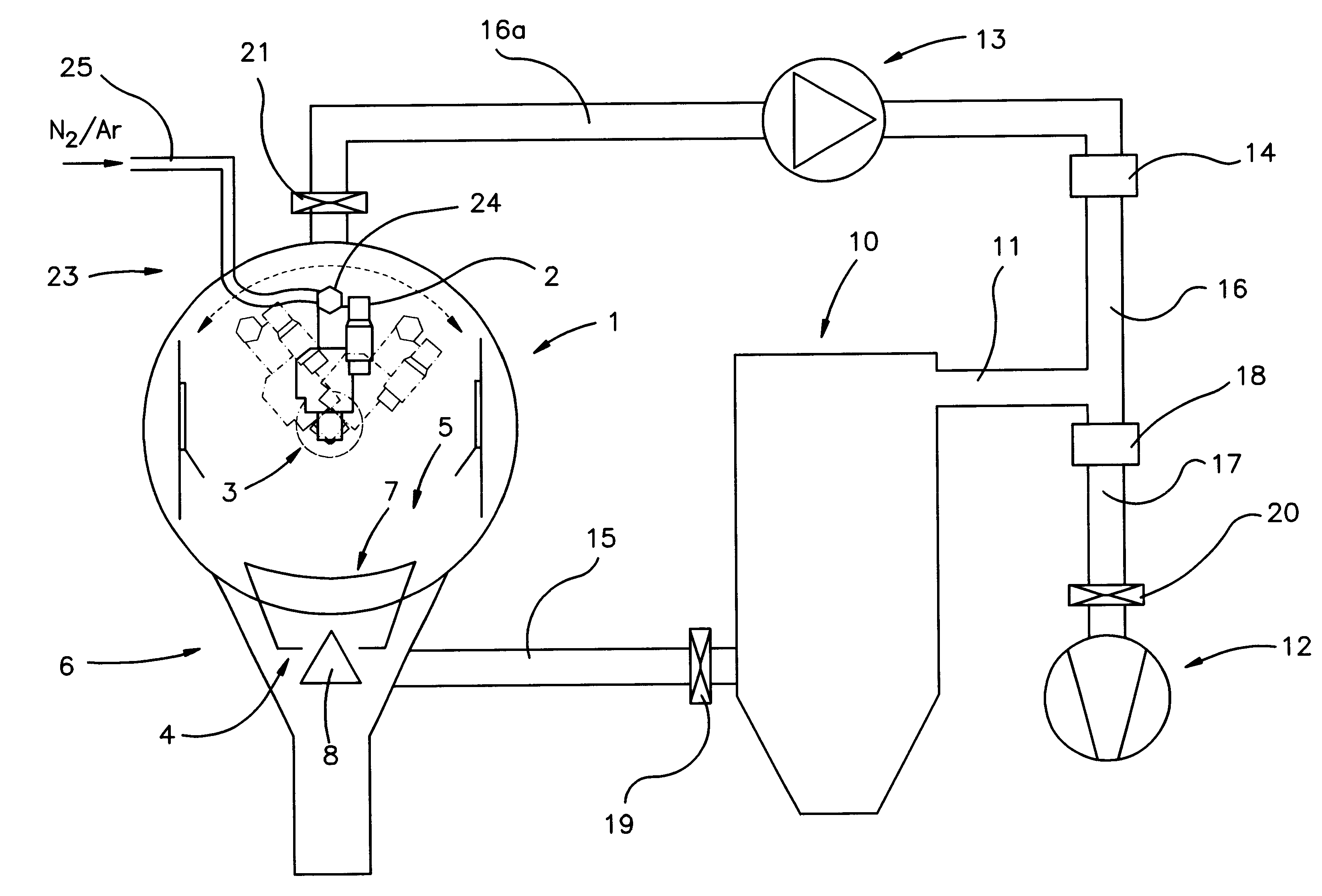 Assembly for controlling the gas flow in a plasma spraying apparatus
