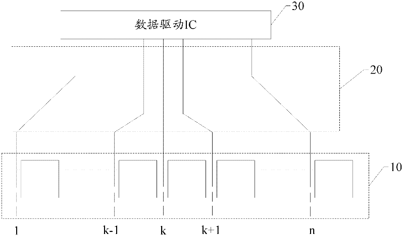 LCD (liquid crystal display) data driven IC (integrated circuit) output compensation circuit and compensation method