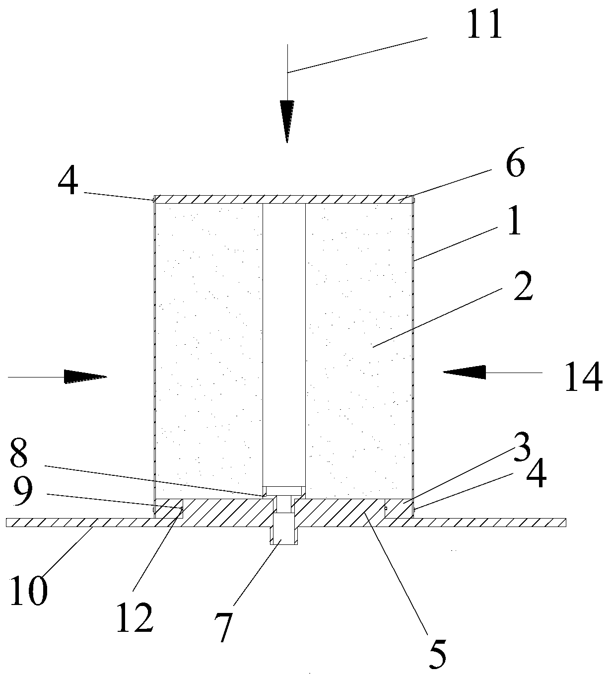 Triaxial instrument device realizing variable dimension muddy water splitting test and using method thereof